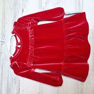 Cat and Jack Size 12 months Dress Red Long Sleeves